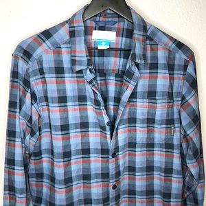 Columbia men’s plaid flannel button down shirt M